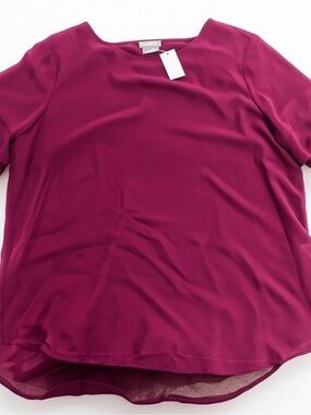 Van Heusen Magenta Short Sleeve Blouse